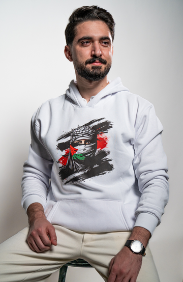 White Cotton Hoodie Printed Avatar
