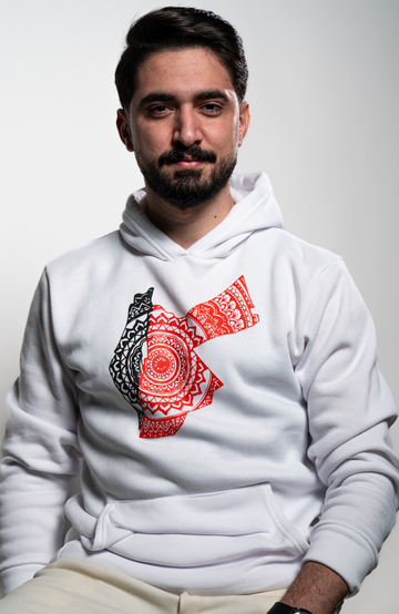 White Cotton Hoodie Printed Avatar