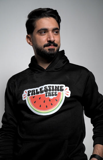 Black Cotton Hoodie Printed Avatar
